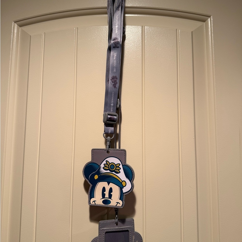 Disney Navy & Gray Mickey Mouse Lanyard Badge Holder